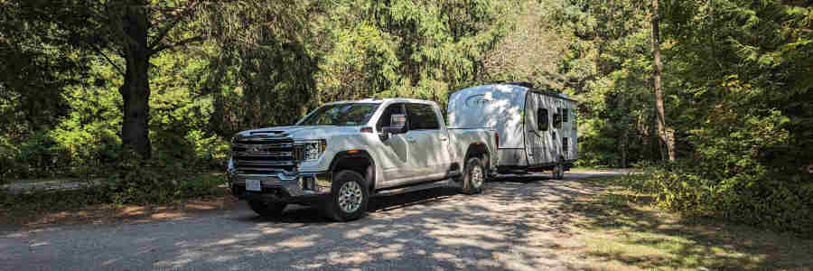 Truck and trailer on the road